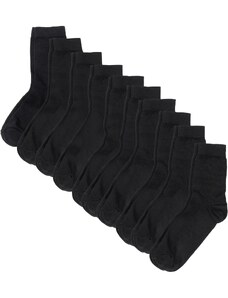bonprix Ponožky basic (10 ks), s bio bavlnou, farba čierna, rozm. 39-42