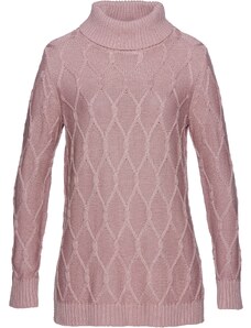 bonprix Osmičkový pletený pulóver, farba ružová