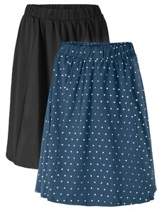 bonprix Úpletová sukňa 2 ks, farba modrá