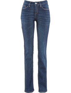bonprix Rovné strečové džínsy, stredná výška pásu, farba modrá