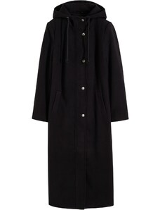 bonprix Kabát z vlnenej imitácie, maxi dĺžka, farba čierna, rozm. 42