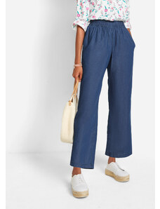 bonprix Ľahké voľné džínsy s pohodlným pásom, široký strih, farba modrá