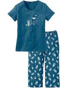 bonprix Pyžamo Capri s krátkymi rukávmi, farba modrá, rozm. 36/38
