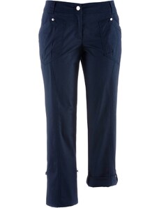 bonprix 3/4-ové strečové kapsáčové nohavice, farba modrá