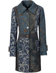 bonprix Kabát so žakárovým dizajnom, farba modrá