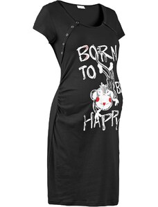 bonprix Materská nočná košeľa s bavlnou, farba čierna