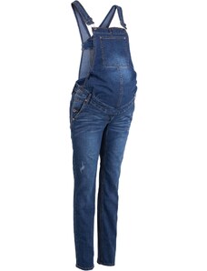 bonprix Tehotenské džínsy na traky, straight, farba modrá