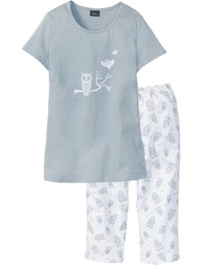 bonprix Pyžamo Capri s krátkymi rukávmi, farba šedá