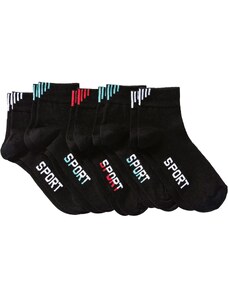 bonprix Športové ponožky s nápisom (5 ks), farba čierna