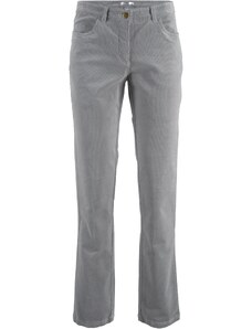 bonprix Strečové kordové nohavice, rovné, farba šedá