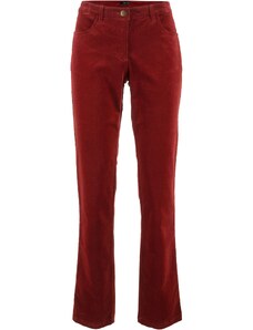 bonprix Strečové kordové nohavice, rovné, farba červená