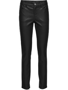 bonprix Koženkové nohavice po členky, farba čierna