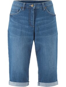 bonprix Strečové džínsové bermudy s komfortným pásom, farba modrá