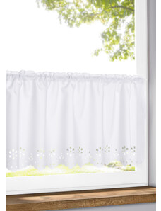 bonprix Polotransparentná vitrážková záclona so vzorovaným lemom, farba biela, rozm. D/Š: 30/90 cm