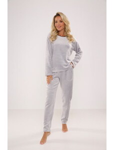 De Lafense Dámske teplé pyžamo Soft 669 šedé, Farba šedá
