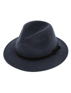 Fiebig - Headwear since 1903 Cestovný modrý vodeodolný klobúk vlnený od Fiebig s menšou krempou a ušné klapky