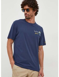 Bavlnené tričko MC2 Saint Barth tmavomodrá farba, s potlačou