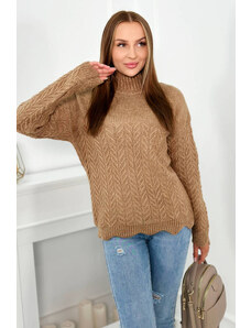 Kesi Sweater with decorative ruffle Camel