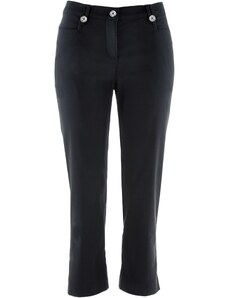 bonprix 7/8 bengalínové nohavice, s rozparkom a pohodlným pásom, farba čierna