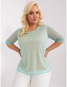 Fashionhunters Mint elegant blouse of larger size