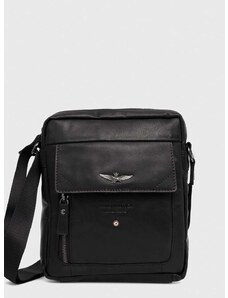 Kožená taška Aeronautica Militare čierna farba