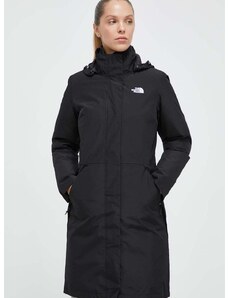 Páperová bunda The North Face dámska, čierna farba, zimná
