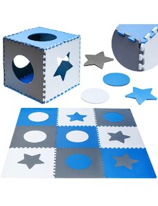 FunPlay FP-4506 Penové puzzle 60x60x1cm, 9ks, sivo-modrá