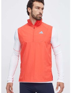 Športová vesta adidas Performance Adizero červená farba, prechodný