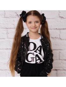 Dievčenské tričko s aplikáciou biele SHINE AND GLOW DAGA