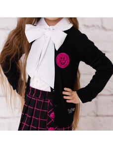 Dievčenský sveter s kašmírom čierny BE HAPPY DAGA