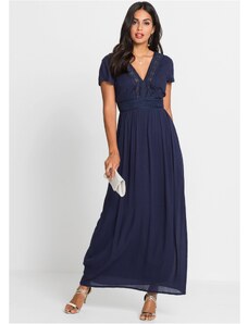 bonprix Maxi šaty s čipkou, letné, farba modrá, rozm. 34