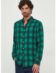 Bavlnená košeľa Polo Ralph Lauren pánska, zelená farba, regular, s golierom button-down