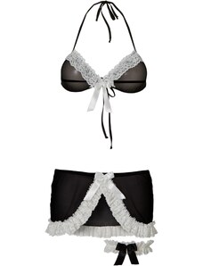 bonprix Triangel podprsenka + sukňa + podväzok (3ks), farba čierna