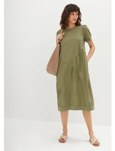 bonprix Šaty s vreckami, O-Shape, farba zelená, rozm. 56