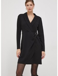 Šaty Dkny čierna farba, mini, rovný strih