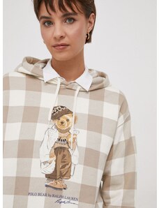 Mikina Polo Ralph Lauren dámska, s kapucňou, vzorovaná