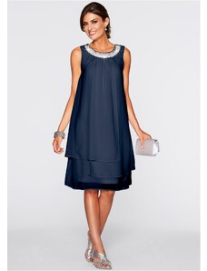 bonprix Premium šaty s aplikáciami, farba modrá, rozm. 36