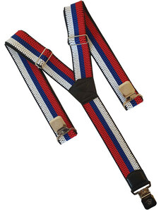 O&T Natur traky na nohavice clip, biela-modrá-červená