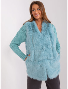 Fashionhunters Mint fur vest with lining