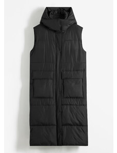 bonprix Vatovaná prešívaná vesta z recyklovaného polyesteru, s odnímateľnou kapucňou, farba čierna