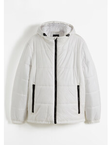 bonprix Prešívaná bunda s kapucňou, farba biela, rozm. 56