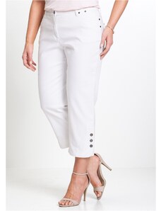 bonprix 3/4 strečové džínsy, farba biela