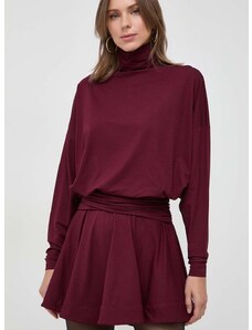 Šaty Pinko bordová farba, mini, oversize, 102193 A1DE