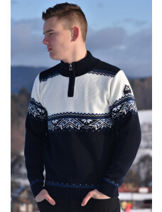 Ewident Pánsky sveter s nórskym vzorom Parker Z modrá
