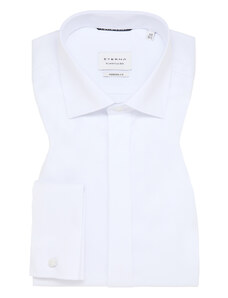 ETERNA Modern Fit biela nie presvitajúca košeľa Rypsový keper - Predlžený rukáv 68 cm