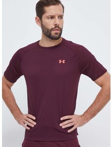 Tréningové tričko Under Armour bordová farba, jednofarebný