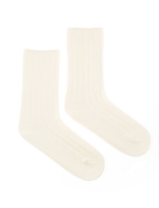 Fusakle Vlnené ponožky Vlnáč rebro biely