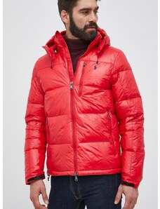 Páperová bunda Polo Ralph Lauren pánska, červená farba, zimná