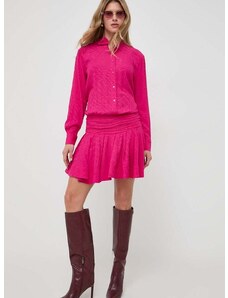 Šaty s prímesou hodvábu Pinko fialová farba, mini, oversize, 102306.A193