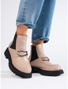 Women's leather ankle boots on the Shelvt platform